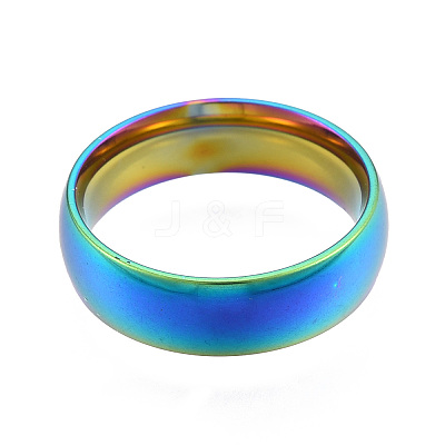 201 Stainless Steel Plain Band Finger Ring for Women RJEW-N043-09M-1