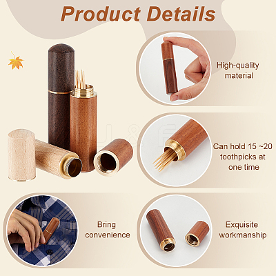 10Pcs 3 Styles Wooden Sewing Needle Holder Storage Case WOOD-GA0001-55-1