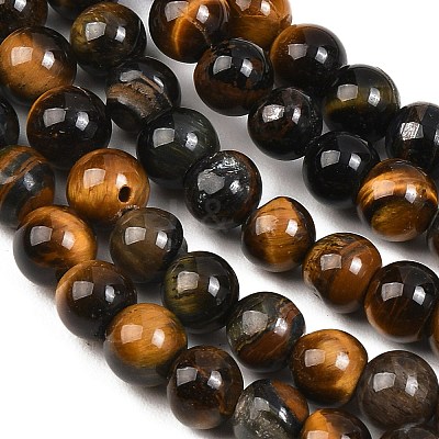 Natural Tiger Eye Beads Strands G-F591-18-8mm-08-1