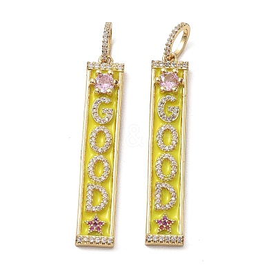 Brass Micro Pave Colorful Cubic Zirconia Pendants CU-CBA6B6F-22G-1