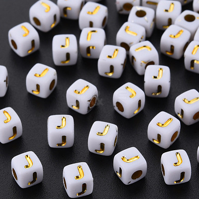 Opaque White Acrylic Beads MACR-Q242-010J-1