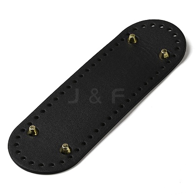 PU Leather Oval Long Bottom for Knitting Bag DIY-K079-01C-1
