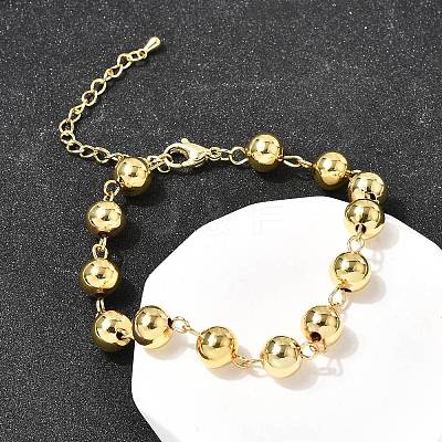 Brass Round Link Chains Bracelets for Women BJEW-H639-12G-1