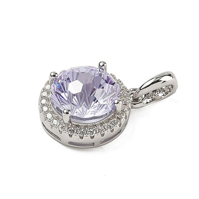 925 Sterling Silver Pave Cubic Zirconia Pendants STER-B009-01B-05-1