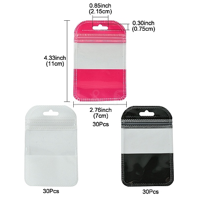 30Pcs Plastic Packaging Resealable Bags OPP-FS0001-08B-1