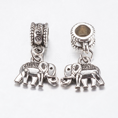 Tibetan Style Alloy European Dangle Charms PALLOY-F199-31AS-1