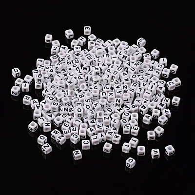 Acrylic Letter beads PL37C9308-1