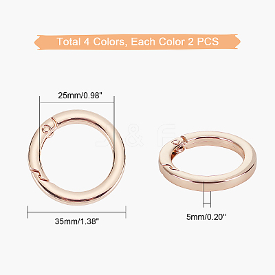 8Pcs 4 Color Alloy Spring Ring Clasps FIND-PH0002-45-1
