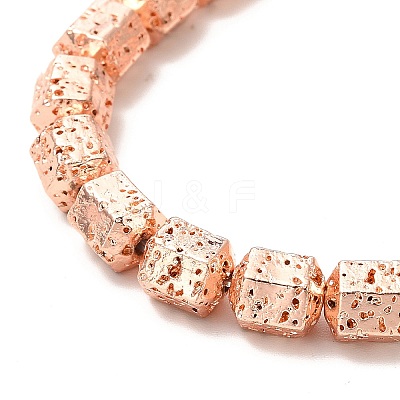 Electroplated Natural Lava Rock Beads Strands G-G984-09RG-1