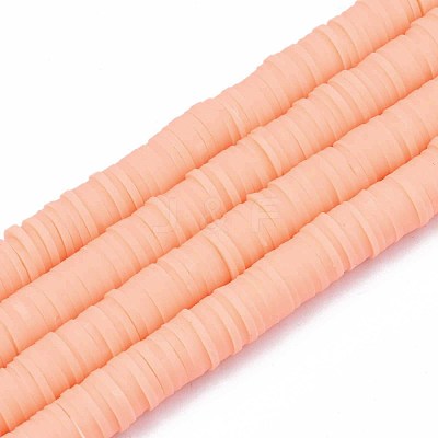 Flat Round Handmade Polymer Clay Beads CLAY-R067-8.0mm-13-1
