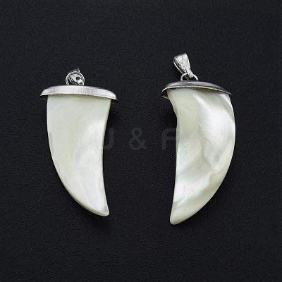 Natural Trochid Shell/Trochus Shell Pendants SSHEL-G024-06P-1