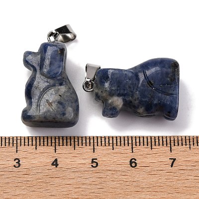 Natural Blue Spot Jasper Pendants G-B127-07P-02-1
