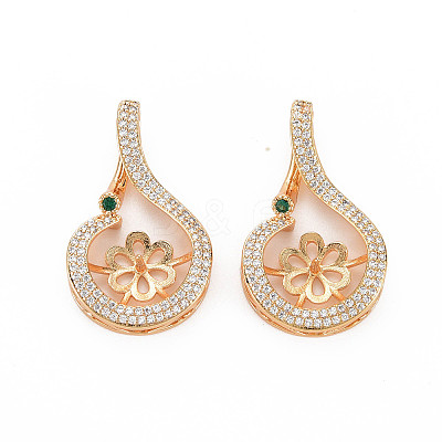 Brass Micro Pave Cubic Zirconia Peg Bails Pendants KK-S364-024-1