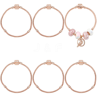 6Pcs Brass European Style Bracelet Making PPJ-SC0001-01B-1