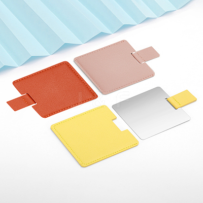 3Pcs 3 Colors Stainless Steel Square-Shaped Portable Mirrors MRMJ-LP0002-97B-1