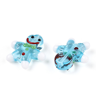 Gingerbread Man Handmade Lampwork Beads LAMP-G150-04A-1