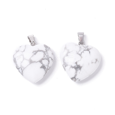 Natural Howlite Pendants G-G956-B43-FF-1