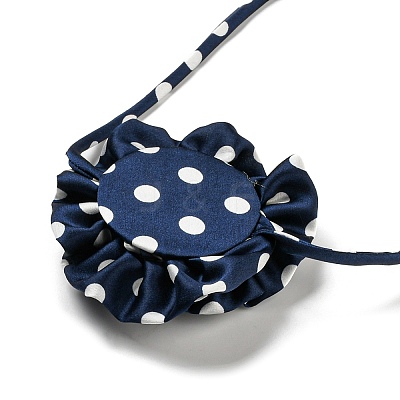 Polka Dot Pattern Fabric Rose Tie Choker Necklaces for Women NJEW-Z022-01B-1