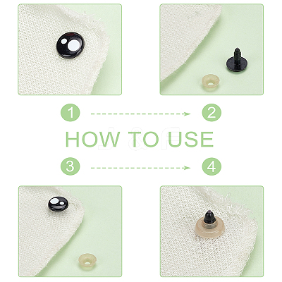 54 sets 4 Style Plastic Doll Eyes FIND-PH0018-05-1