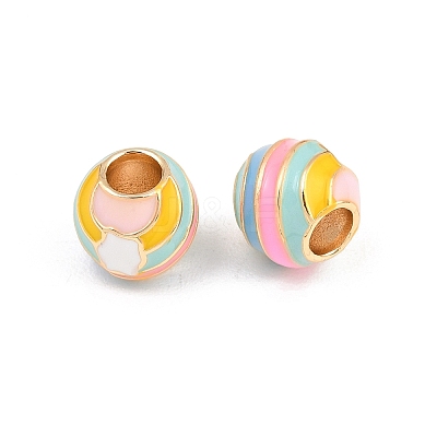 Brass Enamel European Beads KK-CBA6818-11G-1