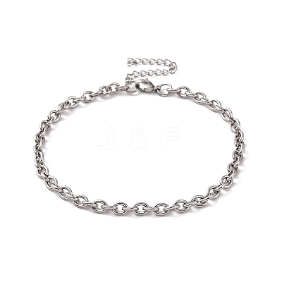 Non-Tarnish 304 Stainless Steel Cable Chain Bracelet for Men Women BJEW-E031-01P-04-1