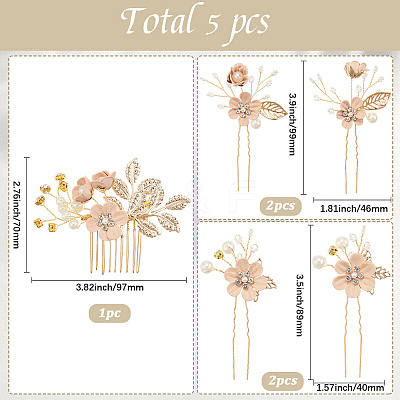 Plastic and Resin and Iron Hairpin Set OHAR-WH20020-04B-1