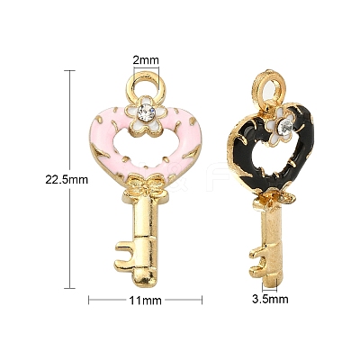 40Pcs 4 Colors Alloy Enamel Pendants ENAM-CJ0002-59-1