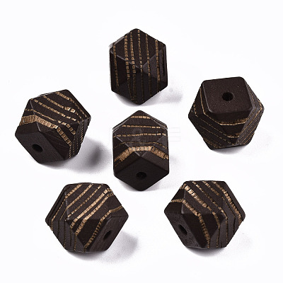 Painted Natural Wood Beads WOOD-T021-52C-02-1