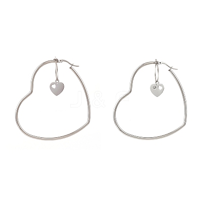 Stainless Steel Hoop Earrings EJEW-JE04453-03-1