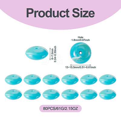 80Pcs 61G Acrylic Imitation Gemstone Beads MACR-TADJ0001-10I-1