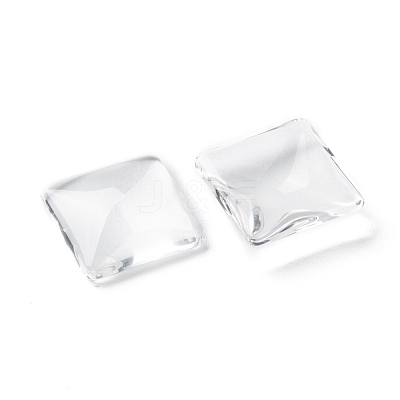 Transparent Clear Glass Square Cabochons X-GGLA-A001-15mm-1