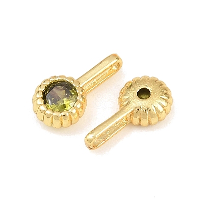 Brass Pave Cubic Zirconia Charms KK-K340-45G-03-1