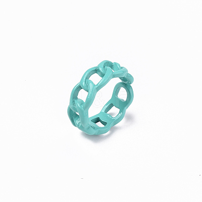 Spray Painted Alloy Cuff Rings RJEW-T011-29F-RS-1
