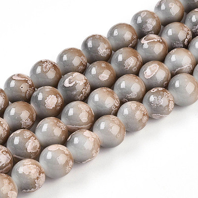 Baking Paint Glass Beads Strands DGLA-N008-10mm-08-1