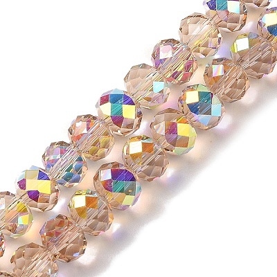 AB Color Plated Transparent Electroplate Beads Strands EGLA-H104-06F-1