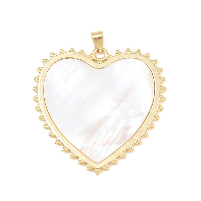 Natural White Shell Pendants KK-C162-001B-G-1