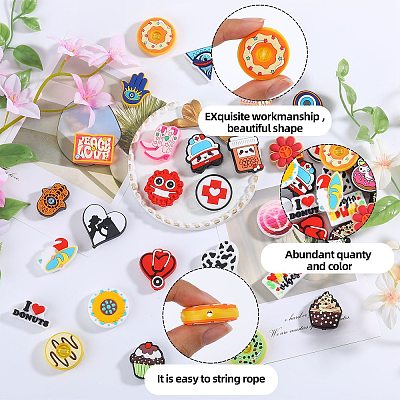 15Pcs 15 Styles PVC Plastic Beads SIL-SZ0002-03-1