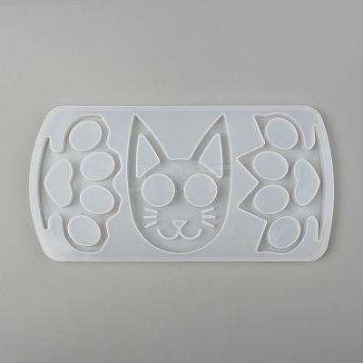 Cat & Paw Shape Self Defense Keychain Silicone Molds LS-DIY-P006-30-1