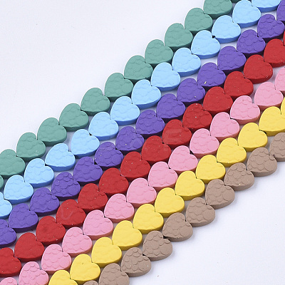 Spray Painted Non-magnetic Synthetic Hematite Beads Strands G-T124-34A-1