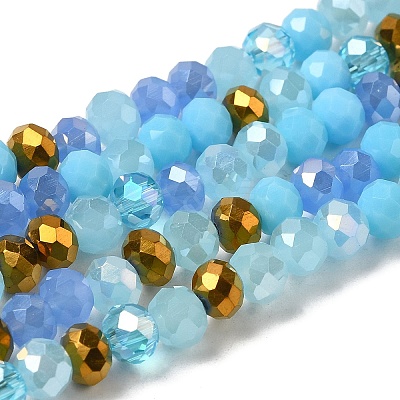 Glass Beads Strands EGLA-A034-M6mm-15-1