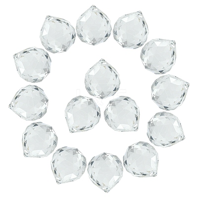 Clear Faceted Ball-Shaped Glass Pendants X-GR20X23MMY-1-1