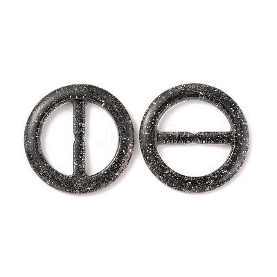 Flat Round Resin Buckle Clasps CRES-WH0013-15D-1