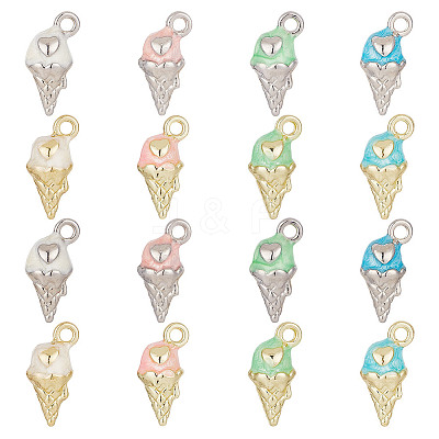 24Pcs 8 Styles Zinc Alloy Enamel Pendants FIND-AR0006-09-1