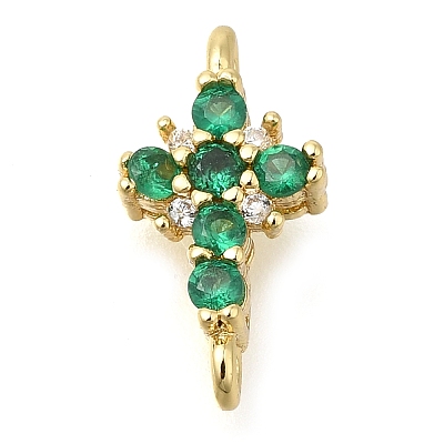 Brass Pave Cubic Zirconia Connector Charms KK-M101-03B-G01-1