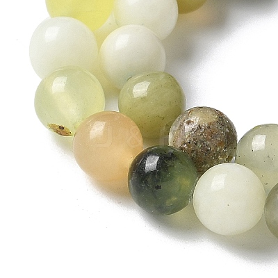 Natural New Jade Beads Strands G-F591-16-6MM-1
