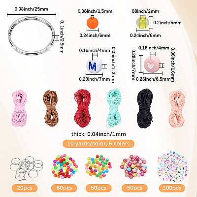 DIY Letter Acrylic Keychain Making Kits DIY-SC0029-39B-1