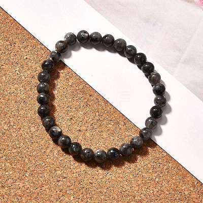 Natural Larvikite Beads Stretch Bracelets BJEW-F380-01-A14-1