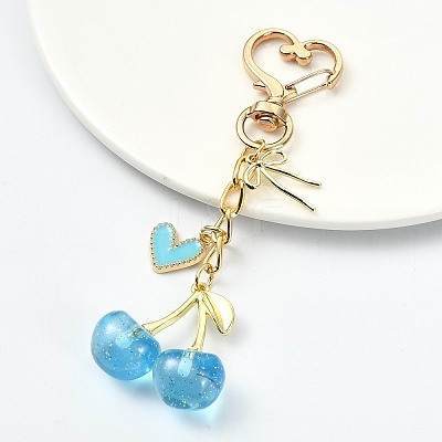 Alloy Enamel with Resin Pendant Decorations HJEW-YW00447-03-1