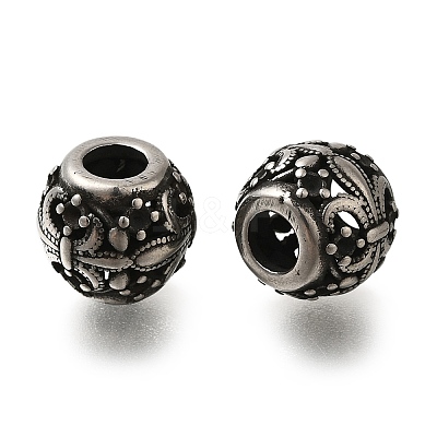 304 Stainless Steel European Beads STAS-D191-06E-AS-1