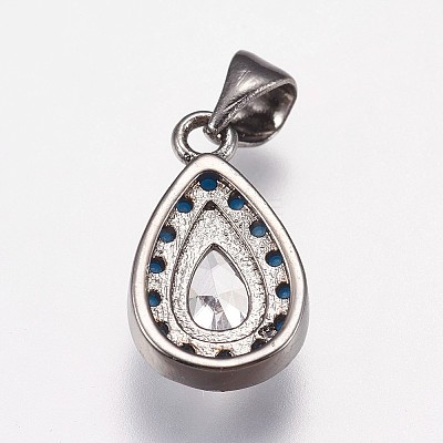 Brass Micro Pave Cubic Zirconia Pendants KK-I614-063-1